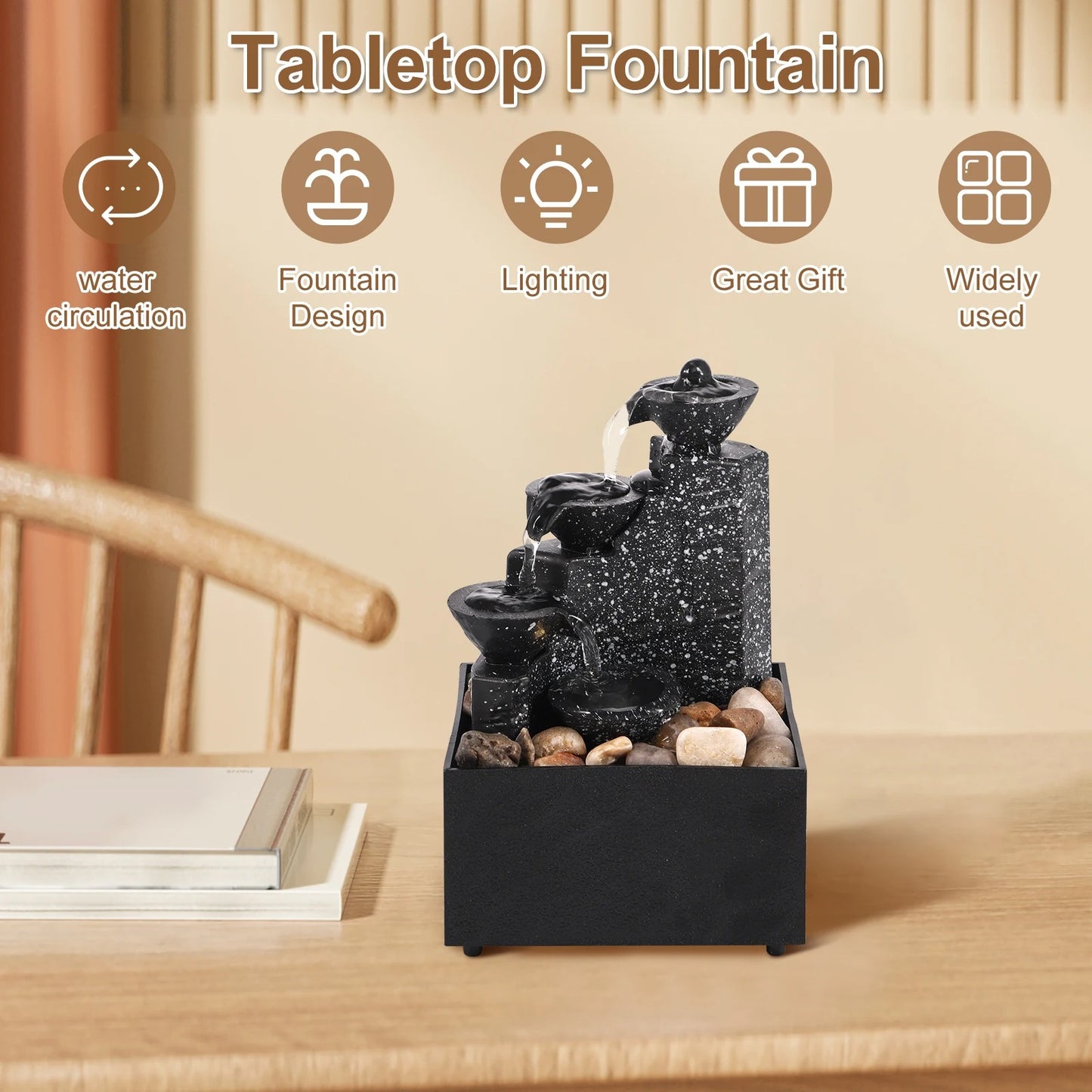 Serene Cascading Tabletop Fountain – A Thoughtful Mother’s Day Gift