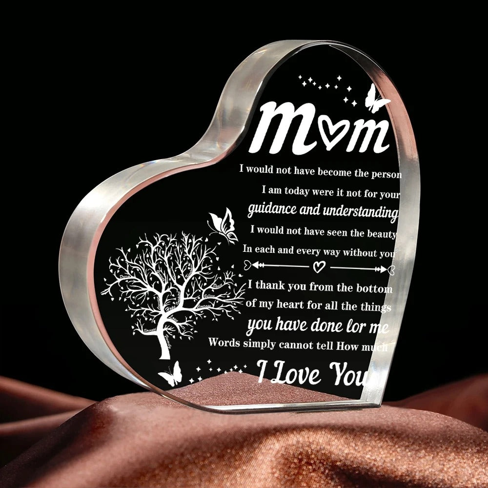 Heart-Shaped LED Acrylic Plaque – A Timeless Tribute to Mom